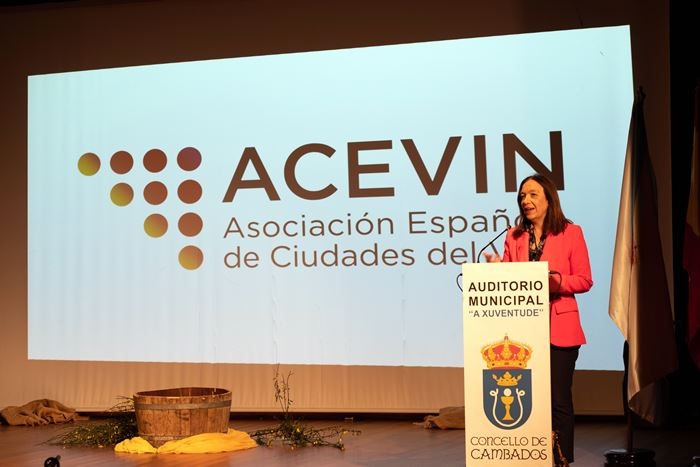 Rosa Melchor, presidenta de ACEVIN en la gala de apertura de la Ciudad Española del Vino Cambados 2024