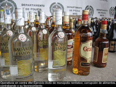 Licores adulterados y falsificados