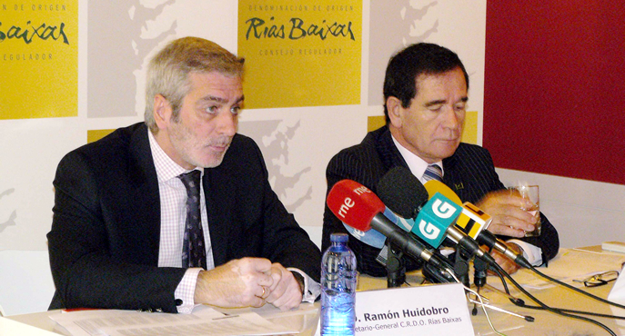 Ramón Huidobro y José Ramón Meiriño presentan los resultados del sector del vino de la D.O. Rías Baixas