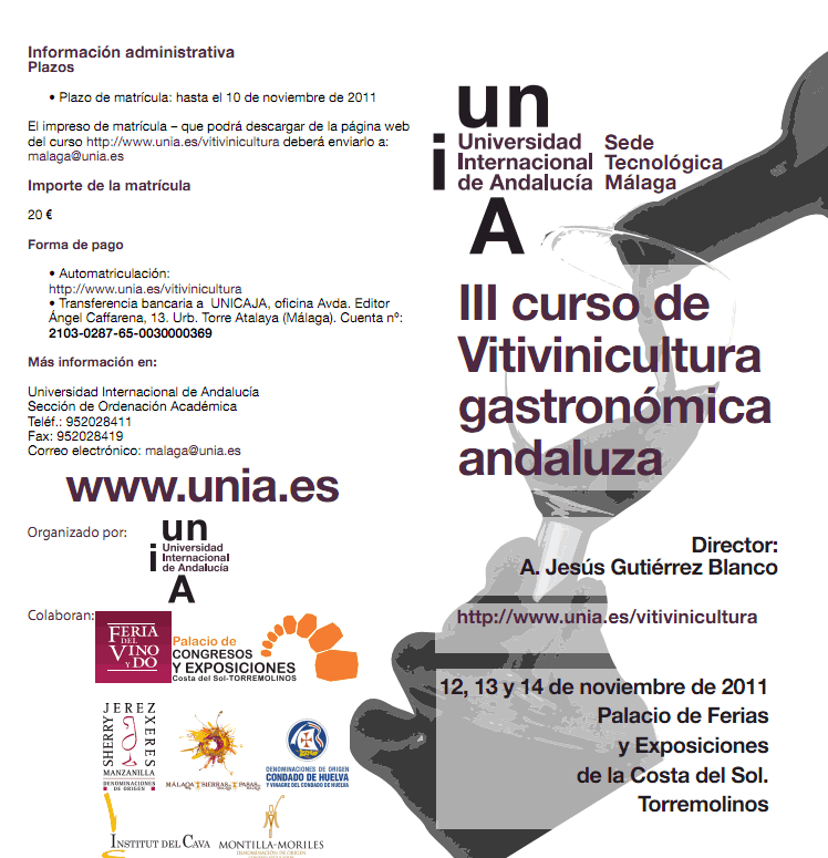 III Curso Vitivinicultura Gastronómica Andaluza III Curso Vitivinicultura Gastronómica Andaluza