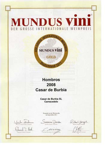 Hombros 2008, un Bierzo Medalla de Oro en Mundus Vini 2011 Hombros 2008, un Bierzo Medalla de Oro en Mundus Vini 2011