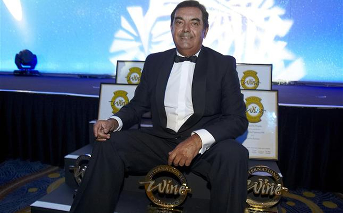 Manuel Lozano, durante la entrega de premios de la International Wine Challegue El enólogo Manuel Lozano