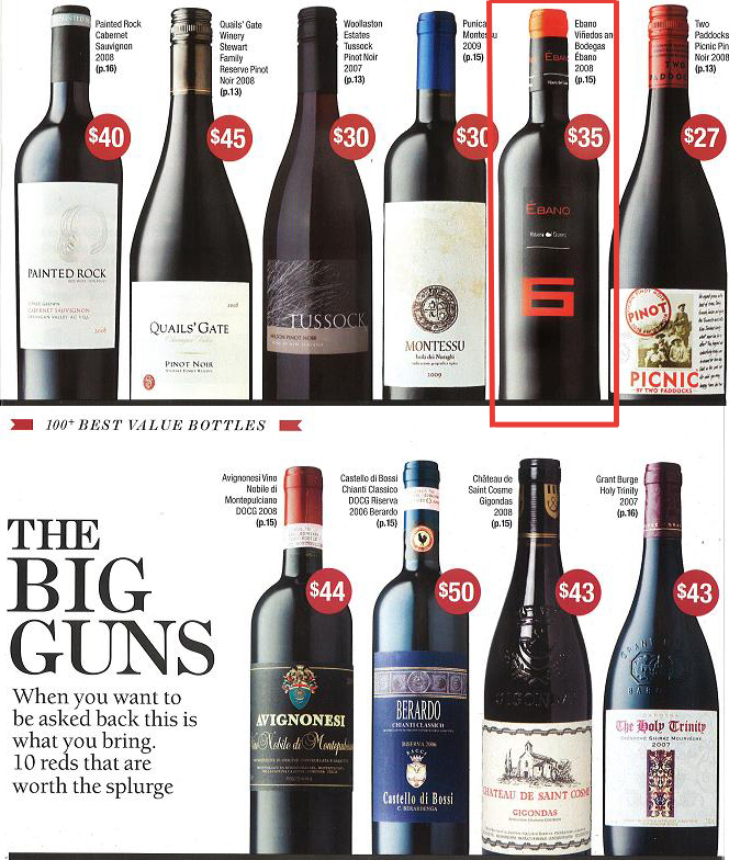 El Ribera del Duero Ébano 6 en el Top 10 Red Wines
