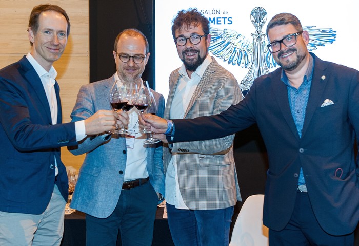 Miquel Torres, director general de Familia Torres y quinta generación; Andreas Kubach MW; Fernando Mora MW; y Sergi Castro, sommelier de Familia Torres