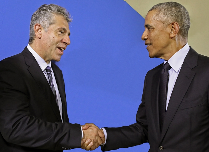 Pancho Campo y Barack Obama, durante la celebración de la primera Cumbre