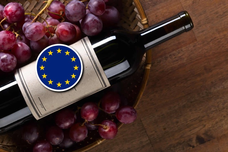 botella de vino europea
