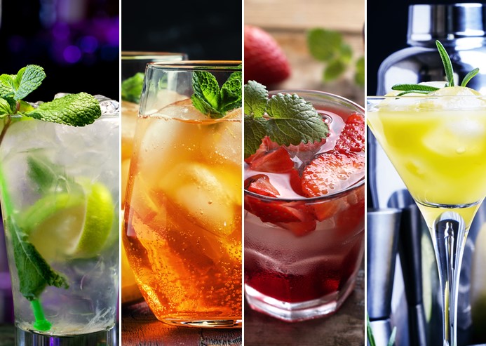 4 cocktails, con o sin alcohol y bajos calorías