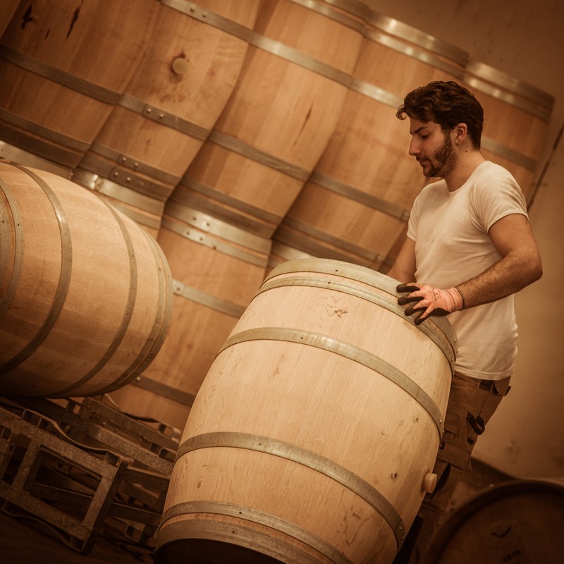 fabricación de barricas nuevas para vino