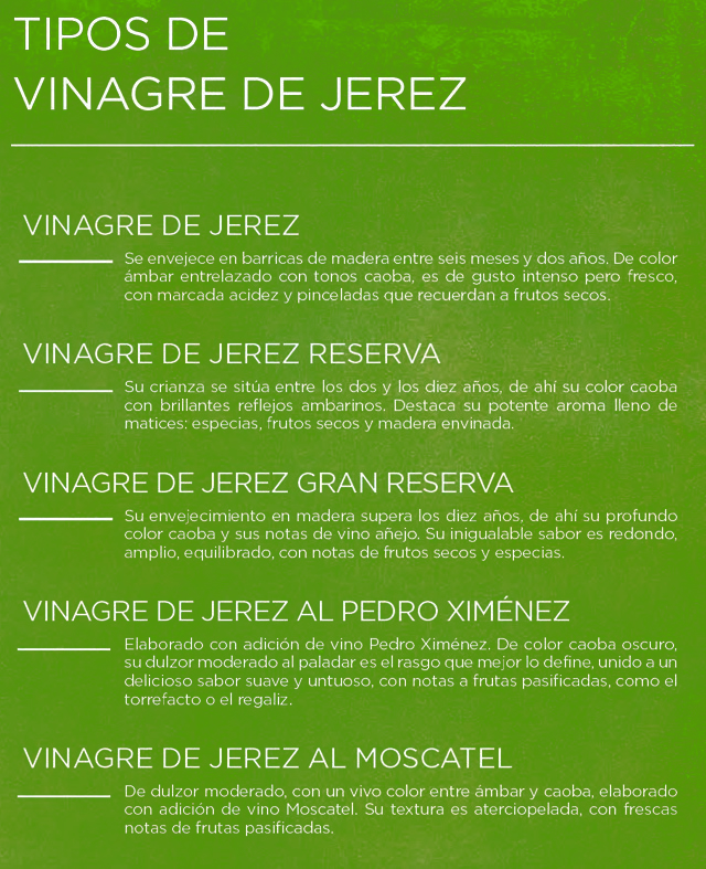 Tipos de vinagre de Jerez