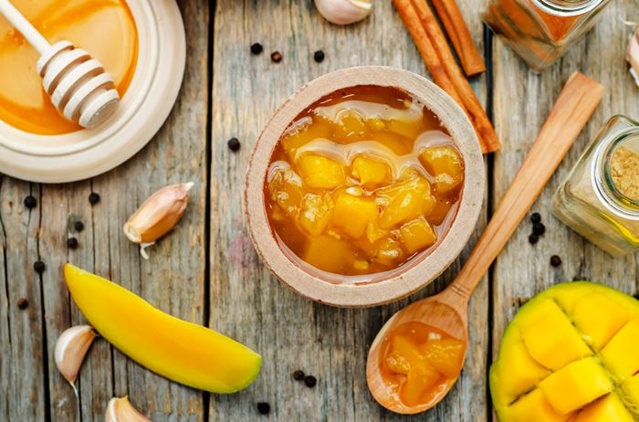 Chutney de Mango presentado en el recetario