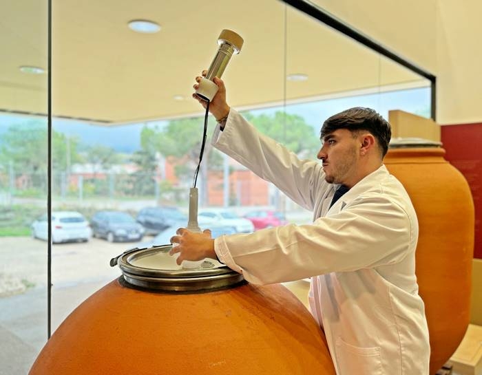 Sensores digitales permiten un seguimiento en tiempo real del estado de la fermentación y la crianza de los vinos