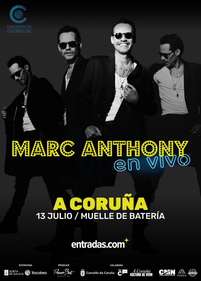 Marc Anthony actuará en A Coruña el 13 de julio dentro de su gira internacional En Vivo