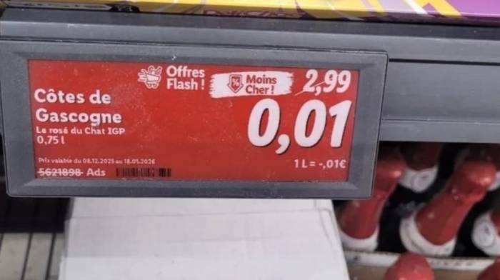 One-Cent Wine Sparks Outcry Among French Producers Over Supermarket Pricing Practices