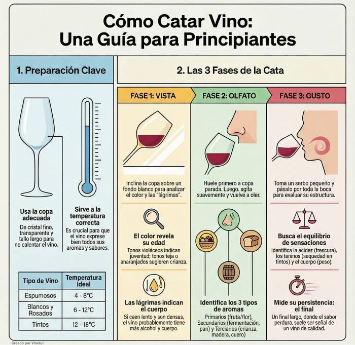 Catar vinos en casa gana adeptos con sencillos pasos para disfrutar y aprender sin salir
