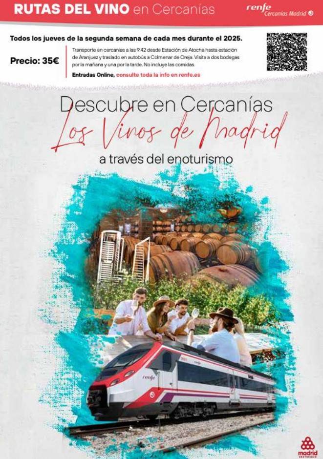 Renfe y Madrid Enoturismo lanzan la "Ruta del Vino en Cercanías"