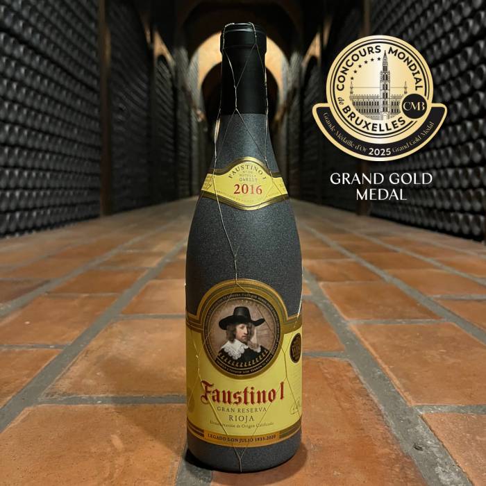 Faustino I Gran Reserva 2016 logra la Gran Medalla de Oro en el Concours Mondial de Bruxelles