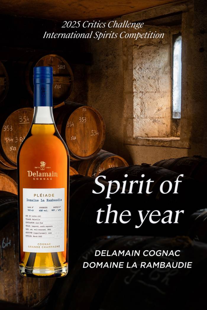 Delamain named spirit of the year at 2025 critics challenge for top-rated Pléiade Domaine La Rambaudie XO