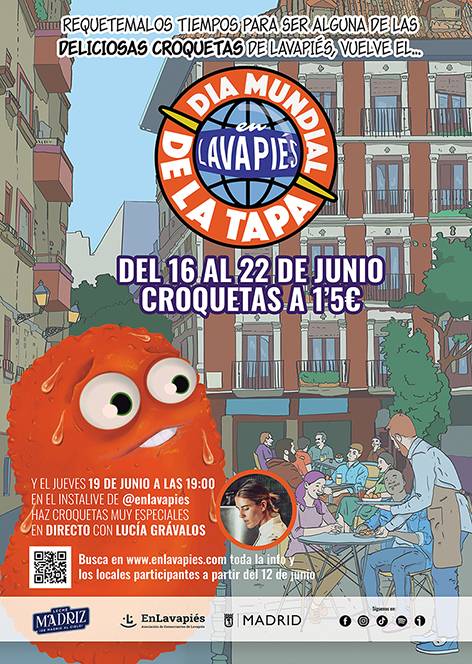 Lavapiés celebra el Día Mundial de la Tapa con una ruta de croquetas creativas y sostenibles