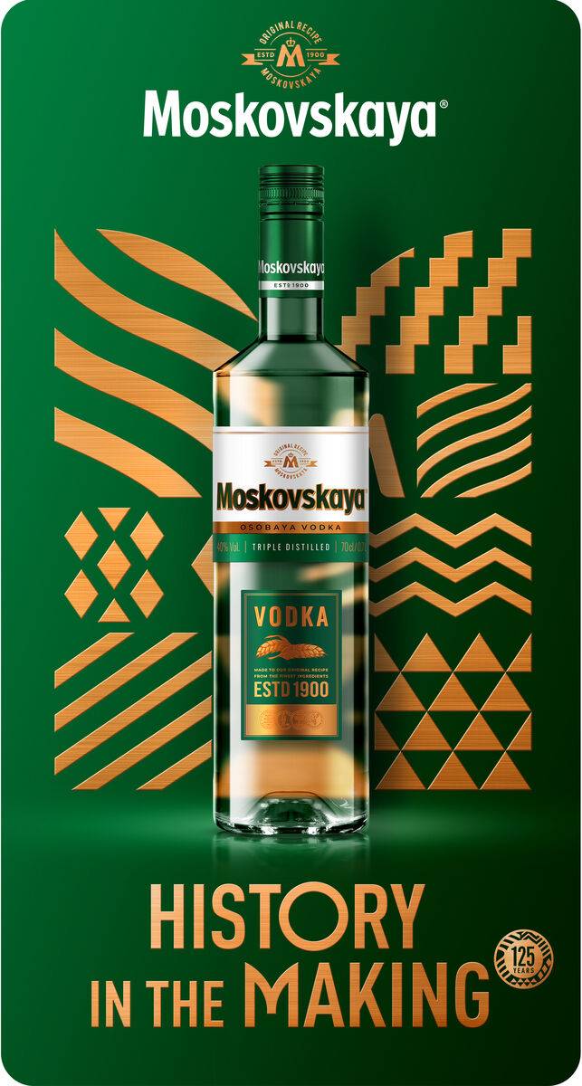 Moskovskaya Vodka unveils new visual identity for 125th anniversary to attract younger consumers
