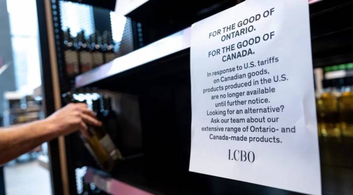 Canadian Provinces Halt American Alcohol Sales in Response to U.S. Tariffs