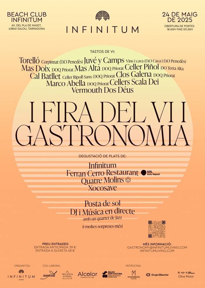 El Beach Club de INFINITUM acogerá la primera Fira del Vi i Gastronomia en la Costa Dorada