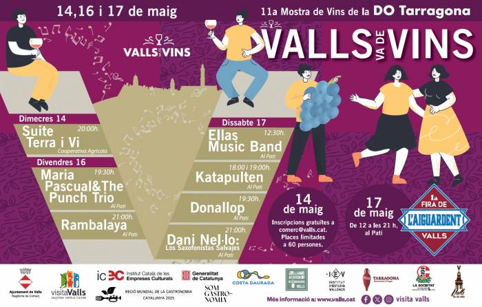Valls celebra la undécima muestra de vinos DO Tarragona con música en directo y gastronomía local