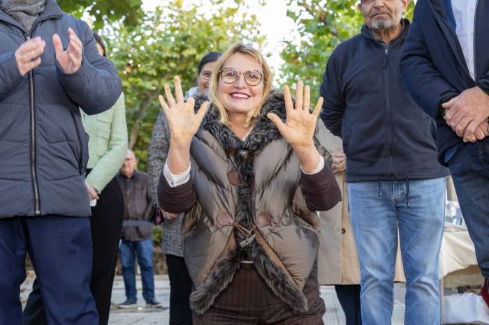 Ainhoa Arteta deja su huella en el Paseo de las Estrellas de Cariñena junto a 31 personalidades