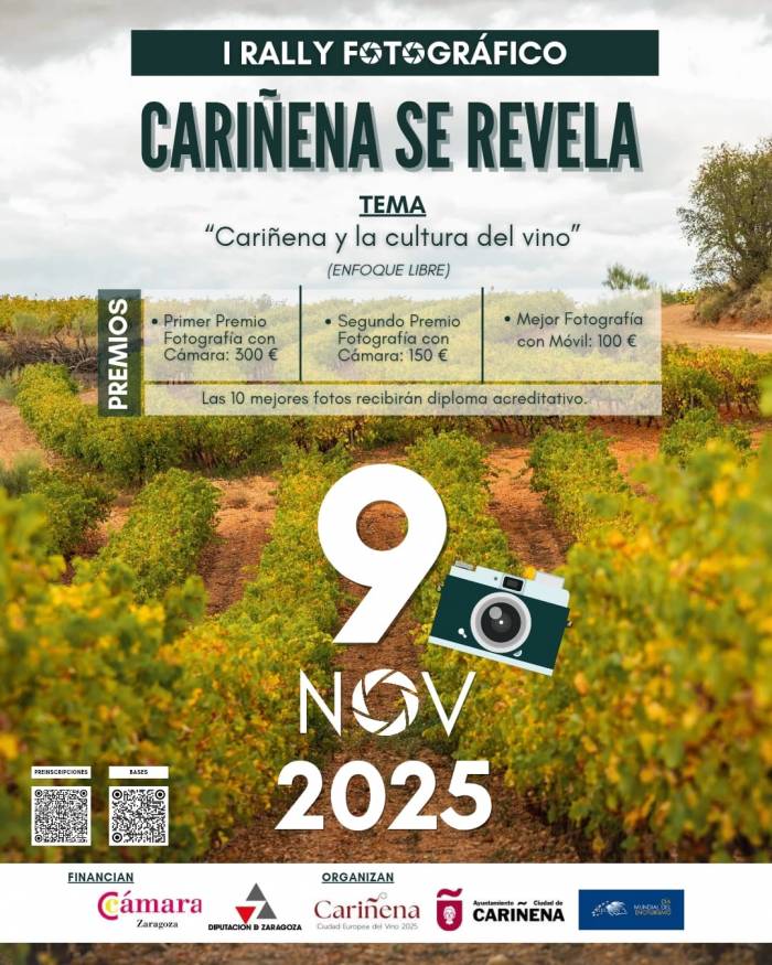 Cariñena celebra su primer rally fotográfico con premios de hasta 300 euros para captar la cultura del vino