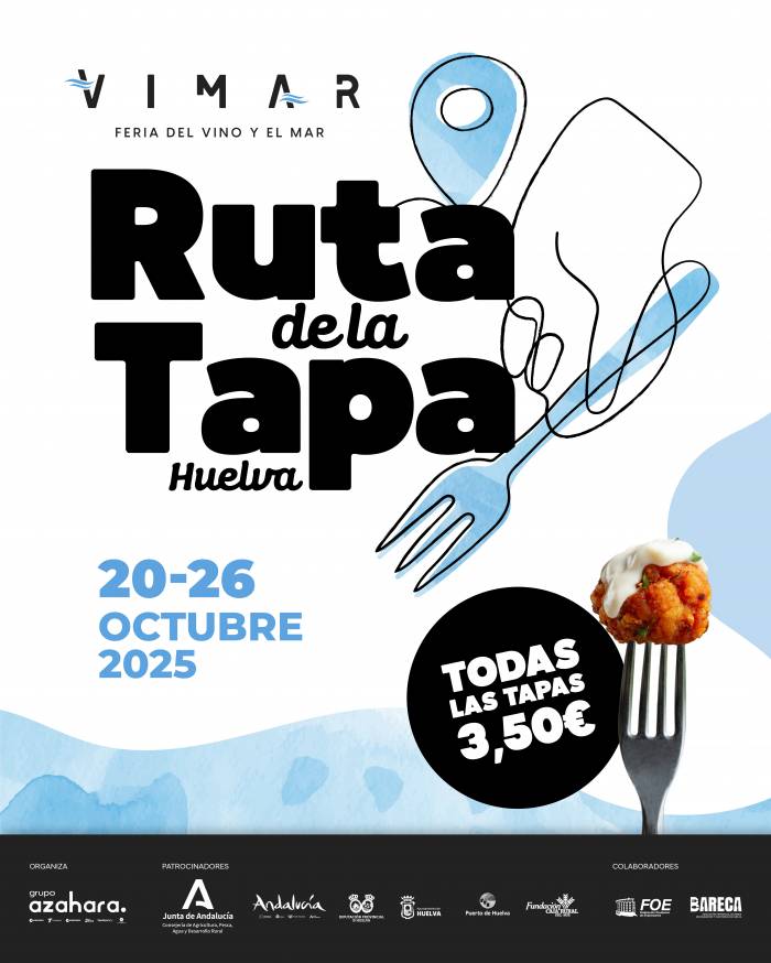 Trece bares de Huelva ofrecerán tapas de vino y mar a 3,50 euros en la Ruta VIMAR 2025