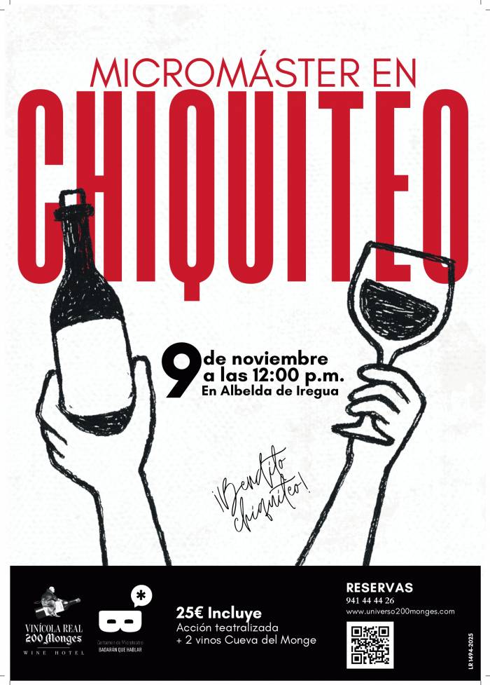 El primer micromáster en chiquiteo llega a La Rioja por 25 euros en el Día Mundial del Enoturismo