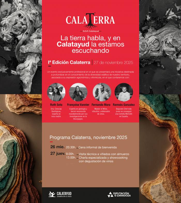 Calatayud acoge la primera edición de Calaterra para profesionales del vino y la gastronomía el 27 de noviembre