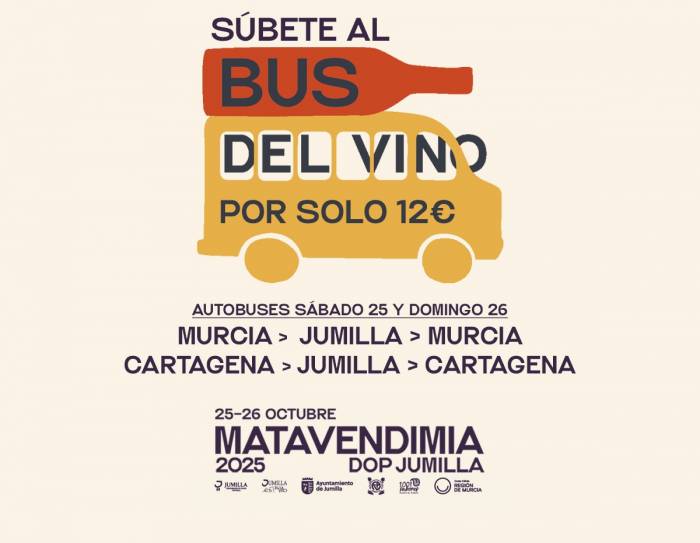 El Bus del Vino conecta Murcia y Cartagena con la feria enoturística de Jumilla