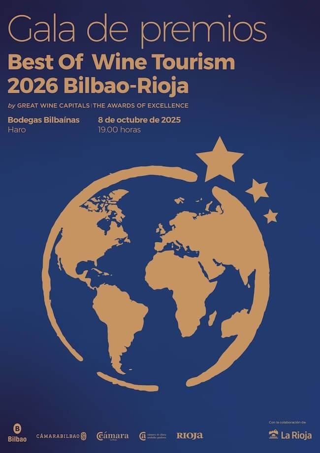 Haro acoge la entrega de los premios Best Of Wine Tourism 2026 en Bodegas Bilbaínas