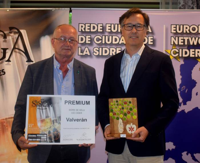 Valverán 20 Manzanas recibe el premio a la mejor sidra de hielo en el SISGA de Gijón