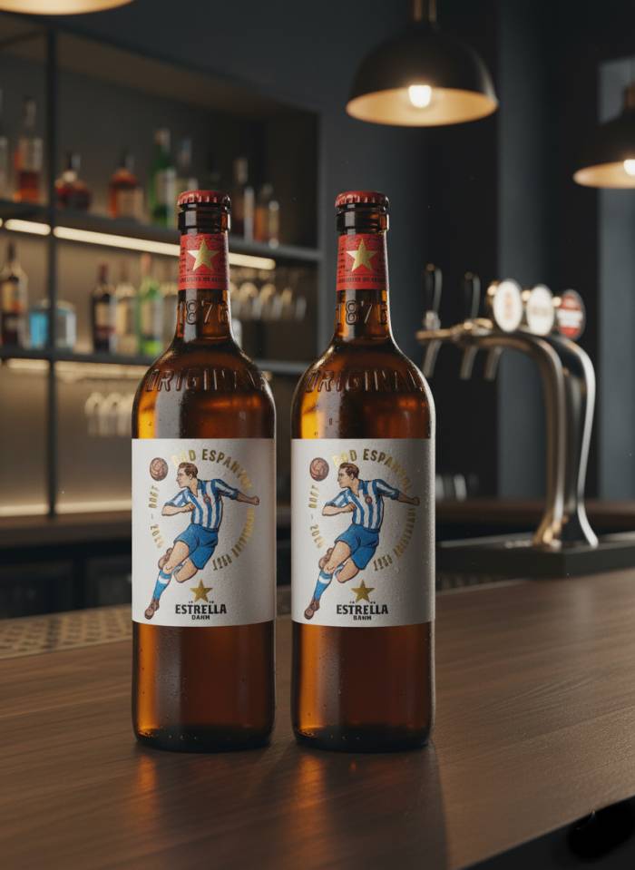 Estrella Damm lanza una edición especial de cerveza por el 125 aniversario del RCD Espanyol