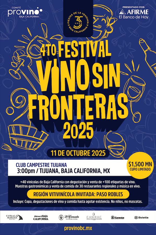 El Club Campestre de Tijuana acoge el 4º Festival Vino Sin Fronteras con más de 40 vinícolas