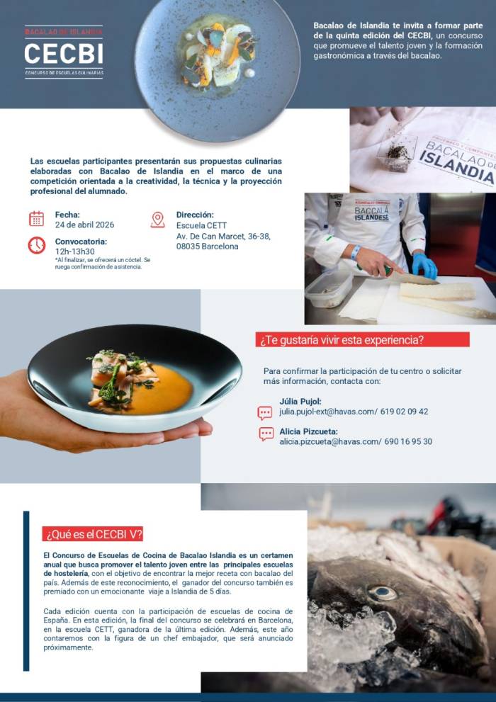 Barcelona acoge la final del concurso de escuelas de cocina Bacalao de Islandia