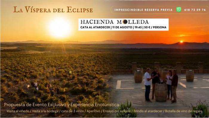 Hacienda Molleda prepara una cata al atardecer en la víspera del eclipse solar