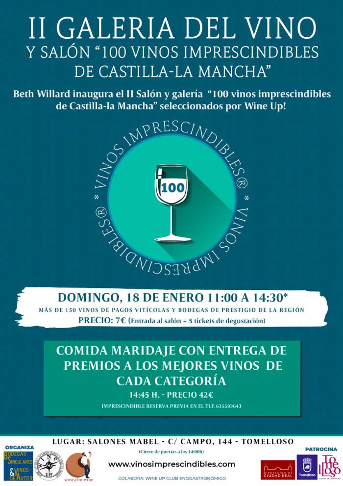 Beth Willard inaugura en Tomelloso el salón con los 100 vinos imprescindibles de Castilla-La Mancha