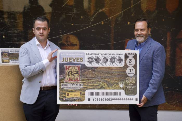 Ribeira Sacra llevará su paisaje vitícola en seis millones de décimos de Lotería Nacional