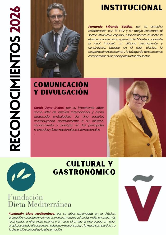 La FEV reconocerá a Fernando Miranda, Sarah Jane Evans y la Fundación Dieta Mediterránea en su Asamblea de 2026