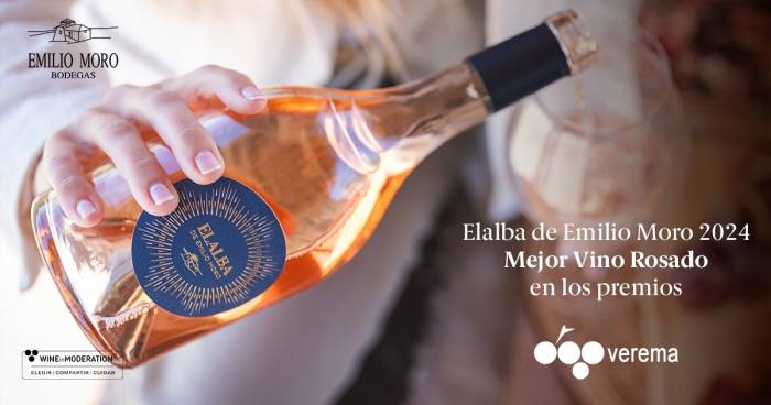 Elalba de Emilio Moro recibe el premio al Mejor Vino Rosado del Año 2025 en los Premios Verema