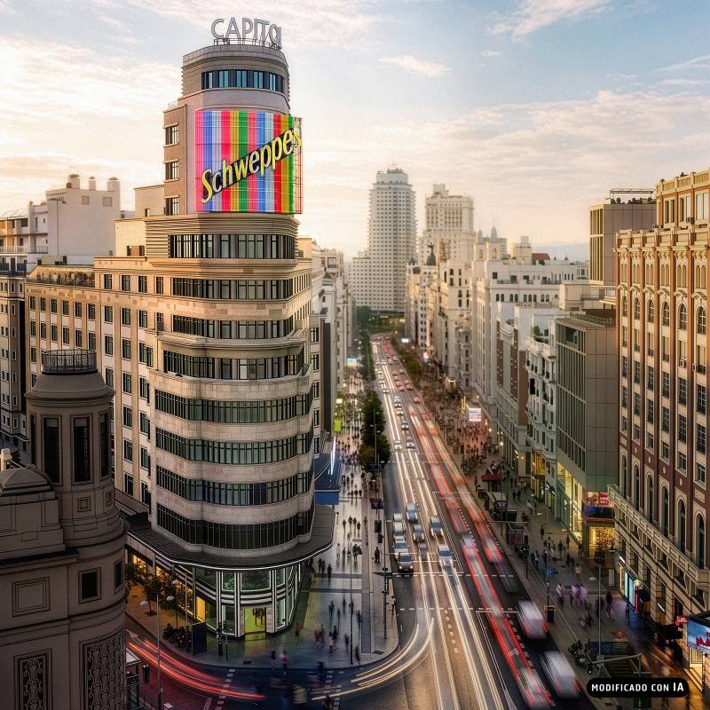 Schweppes convierte el neón de la Gran Vía en un proyecto cultural abierto al público