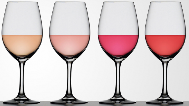 gama de color de los vinos rosados
