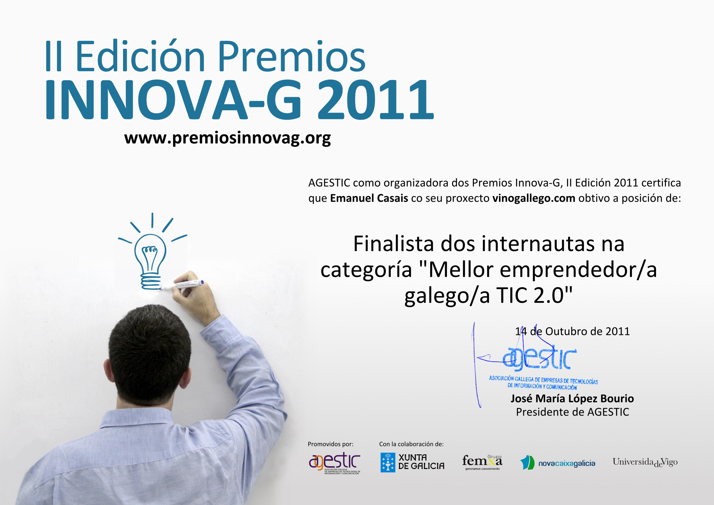 Premios InnovaG Mejor Emprendedor Gallego TIC 2.0.