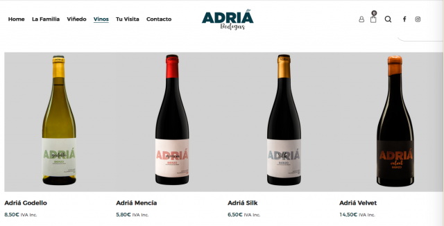 Tienda online Bodegas Adriá