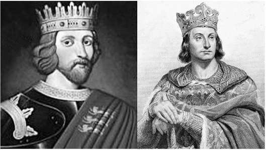 A la izquierda, Ricardo I de Inglaterra y a la derecha Felipe II de Francia.